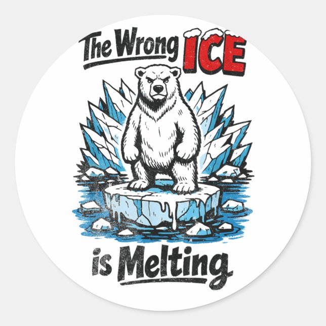 Sticker Rond La mauvaise glace fond (Devant)