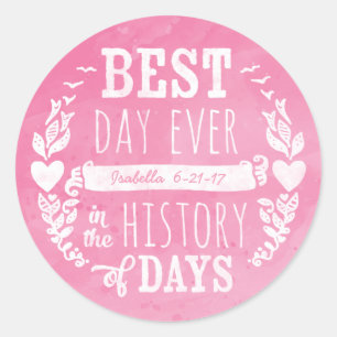 Sticker Rond La meilleure aquarelle de jour jamais,