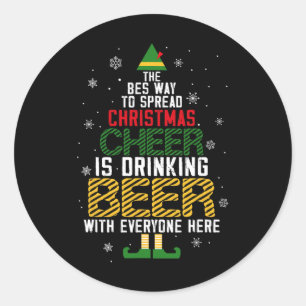 Sticker Rond La meilleure façon de répandre la joie de Noël est