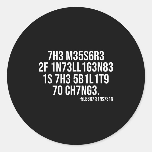Sticker Rond La mesure de l'intelligence codée par la science m (Devant)