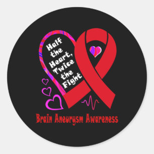 Sticker Rond La Moitié Du Coeur Deux Fois Le Combat Cerveau Ane