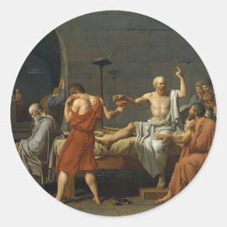 Sticker Rond La mort de Socrate
