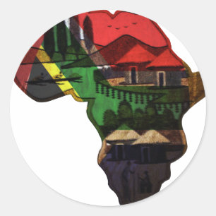 Sticker Rond La mosaïque africaine en effervescence : Art Motif