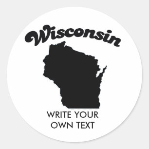 STICKER ROND LA MOTION D'ÉTAT WISCONSIN T-SHIRT