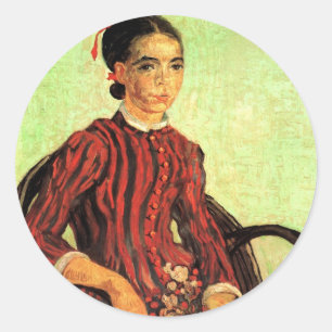 Sticker Rond La Mousmé, assise de Vincent van Gogh