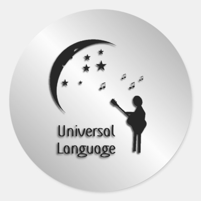 Sticker Rond La musique dans la langue universelle (Devant)