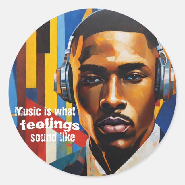 Sticker Rond La musique est ce que les sentiments sonnent comme (Devant)