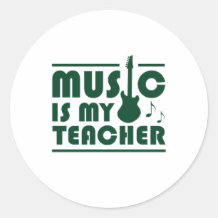Sticker Rond La musique est mon professeur