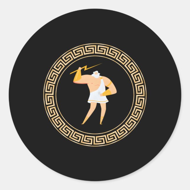 Sticker Rond La mythologie grecque Dieux Grèce antique (Devant)