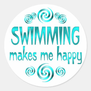 Sticker Rond La Nage Me Rend Heureux