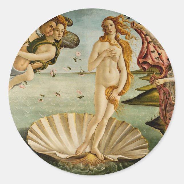 Sticker Rond La naissance de Vénus | Botticelli (Devant)