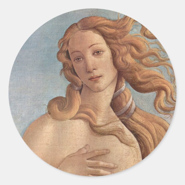 Sticker Rond La Naissance de Vénus (détail) de Sandro Botticell (Devant)