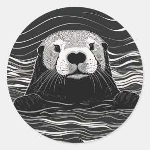 Sticker Rond La natation de la Louve de mer