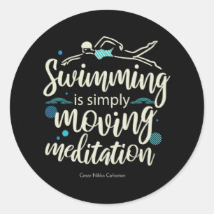 Sticker Rond La natation ne fait que déplacer la médiation