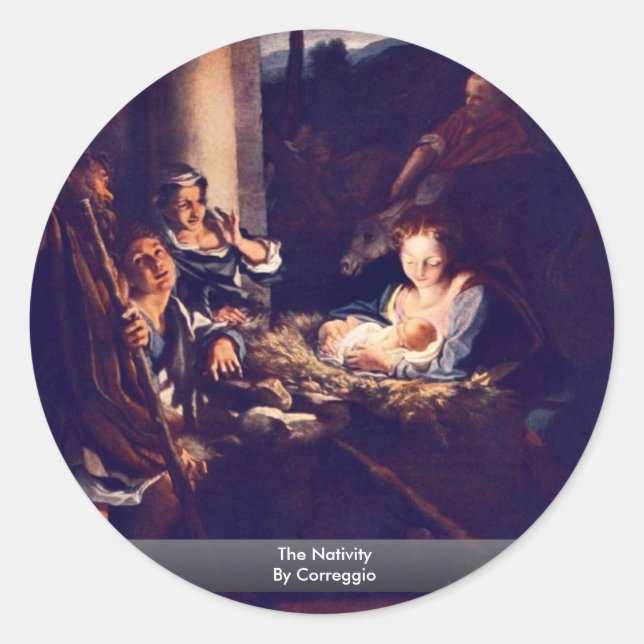 Sticker Rond La Nativité De Correggio (Devant)