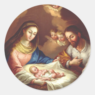 Sticker Rond La Nativité de Jésus-Christ