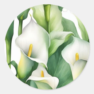 Sticker Rond La nature blanche de Calla Lily