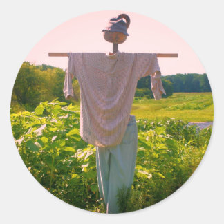 Sticker Rond La nature du jardin Scarecrow