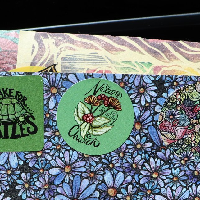 Sticker Rond La nature est mon église Pagan Green sorcière de l (Créateur téléchargé)