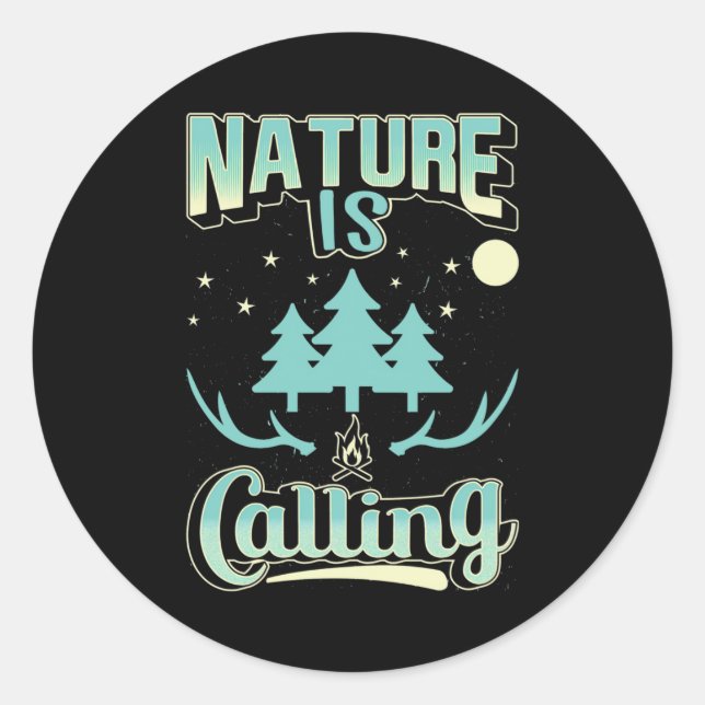 Sticker Rond La Nature randonnée (Devant)
