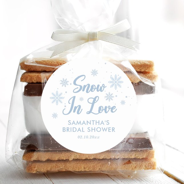 Sticker Rond La neige bleue et blanche en amour Fête des mariée (Créateur téléchargé)