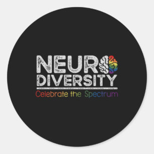 Sticker Rond La Neurodiversité Célèbre La Santé Mentale Et L'Au
