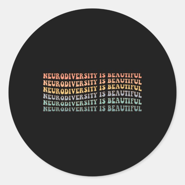 Sticker Rond La neurodiversité est belle - Sensibilisation sur  (Devant)