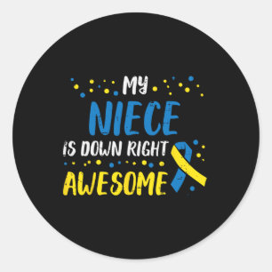 Sticker Rond La Nièce En Bas À Droite Awome En Bas Sensibilisat