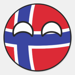 Sticker Rond La Norvège Geeky tendante drôle Countryball