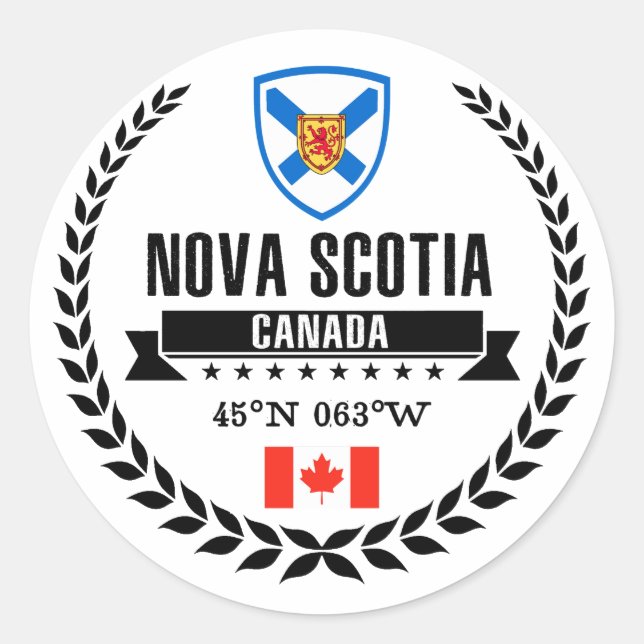 Sticker Rond La Nouvelle-Écosse (Devant)