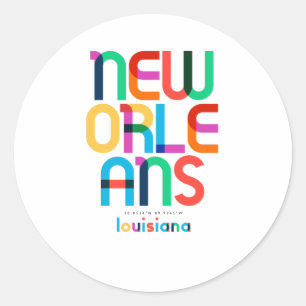 Sticker Rond La Nouvelle-Orléans Louisiane milieu du siècle, Ar