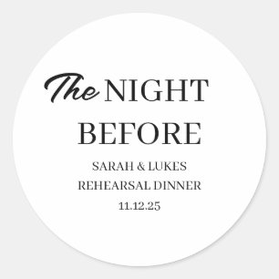Sticker Rond La Nuit Avant le Dîner de Répétition Favori de Bie