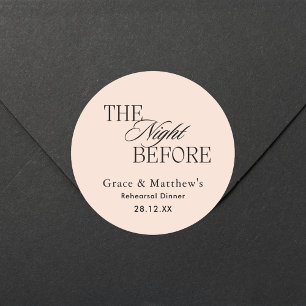 Sticker Rond La Nuit Avant Le Dîner De Répétition Noir Rose Fav