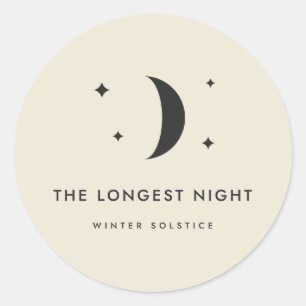 Sticker Rond La Nuit la Plus Longue Solstice d'Hiver Lune