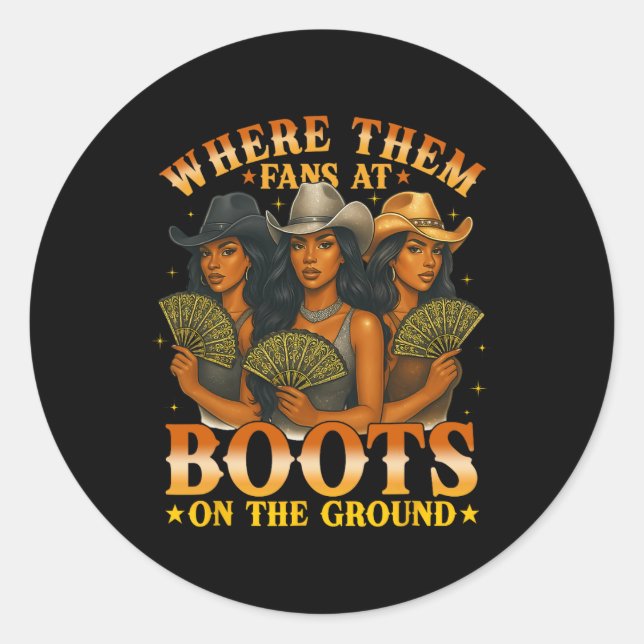 Sticker Rond Là Où Ils Ventilent Aux Bottes Sur Le Sol Black We (Devant)