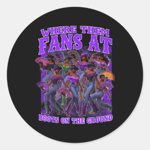 Sticker Rond Là Où Ils Vont À Des Bottes Sur Le Terrain Des Fil