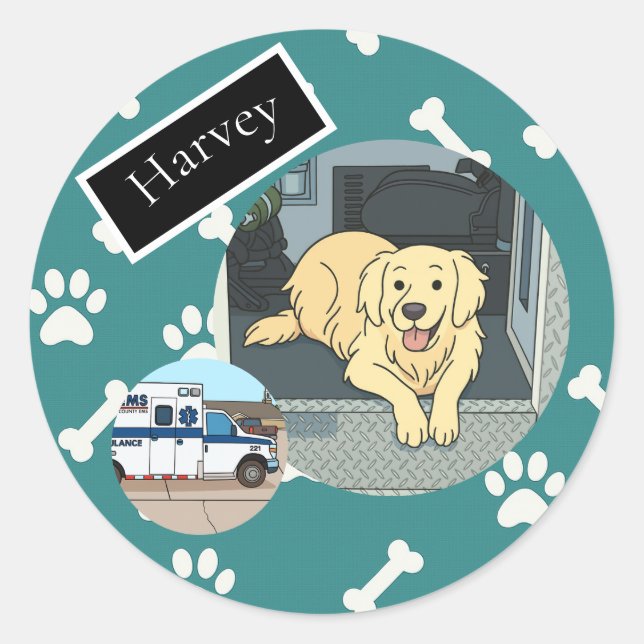 Sticker Rond La page d'autocollants d'Harvey (Devant)