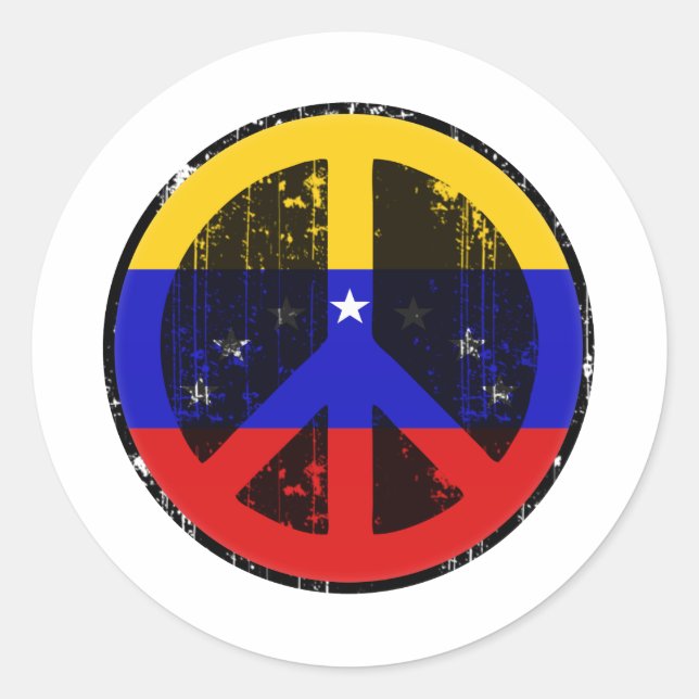 Sticker Rond La Paix Au Venezuela (Devant)
