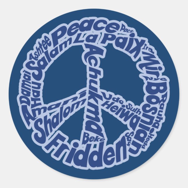 Sticker Rond La paix dans toutes les langues (Devant)
