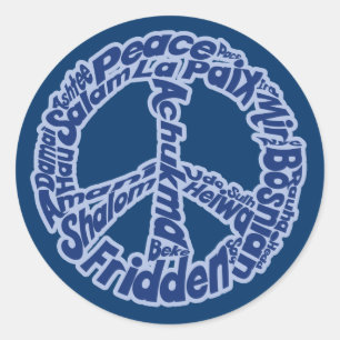 Sticker Rond La paix dans toutes les langues