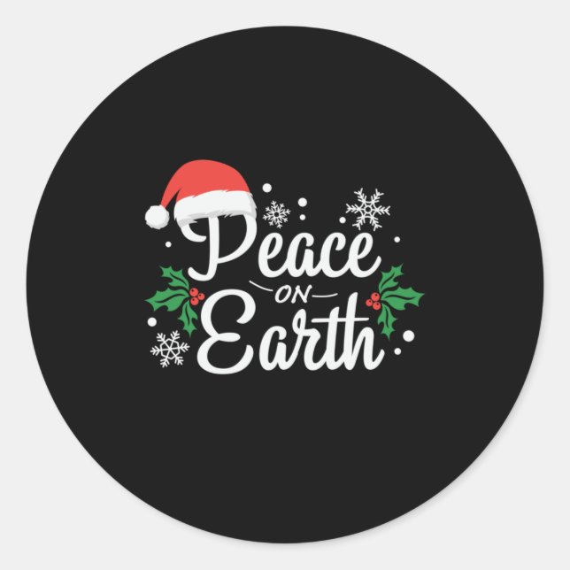 Sticker Rond La Paix De Noël Sur Terre (Devant)