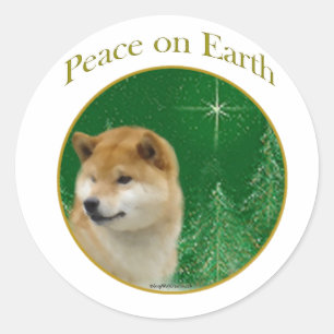 Sticker Rond La paix de Shiba Inu