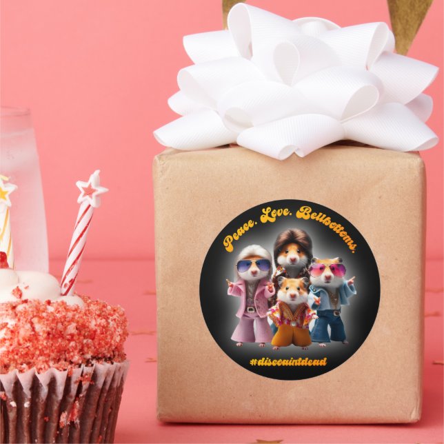 Sticker Rond La Paix Drôle. Amour. Les fonds. Supergroupe Hamst (Fête)