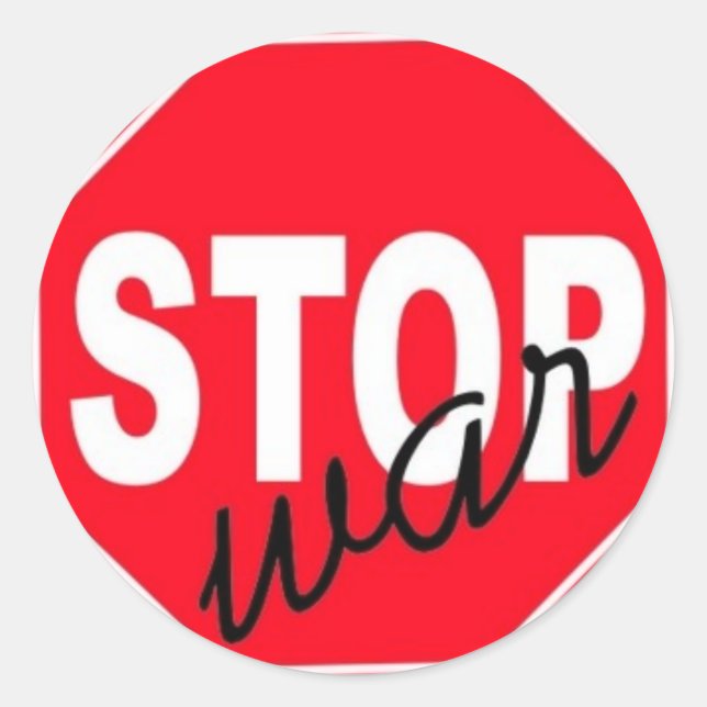 Sticker Rond La paix et la guerre (Devant)