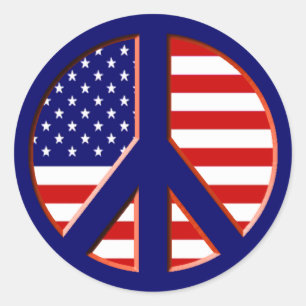 Sticker Rond La paix pour l'Amérique