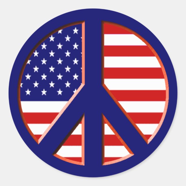 Sticker Rond La paix pour l'Amérique (Devant)