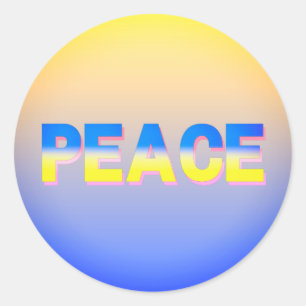 Sticker Rond La PAIX reste avec l'Ukraine Liberté pour l'Ukrain