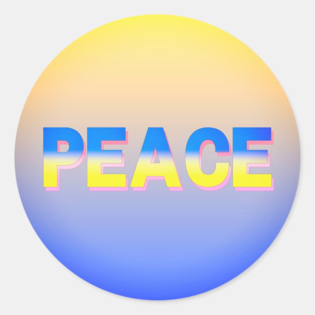 Sticker Rond La PAIX reste avec l'Ukraine Liberté pour l'Ukrain (Devant)