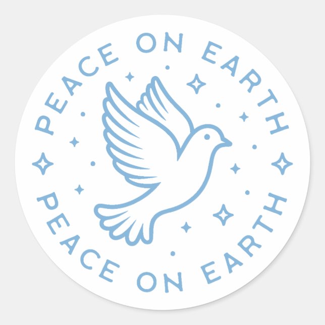 Sticker Rond La paix sur terre Noël (Devant)