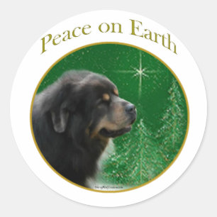 Sticker Rond La paix tibétaine du Mastiff